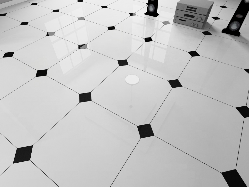 płytki oktagonalne białe