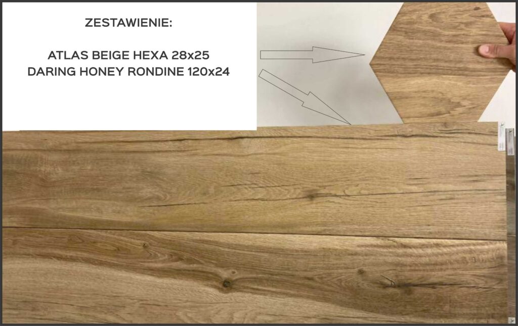 płytki heksagonalne drewnopodobne