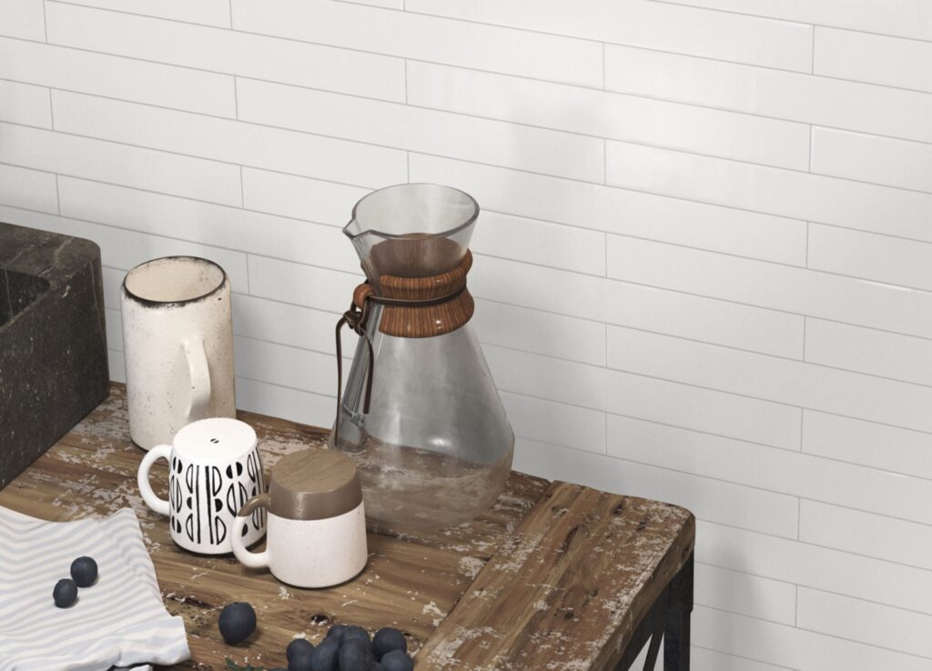 płytki białe cegiełka jodełka mat