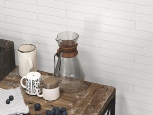 GLAZURA BIAŁA BLOCK WHITE SATINE MAT 25x5cm