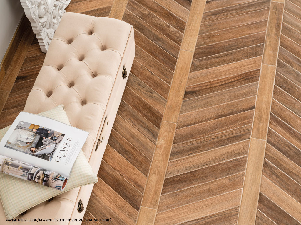 płytki CHEVRON VINTAGE BRUNE 41x7,5