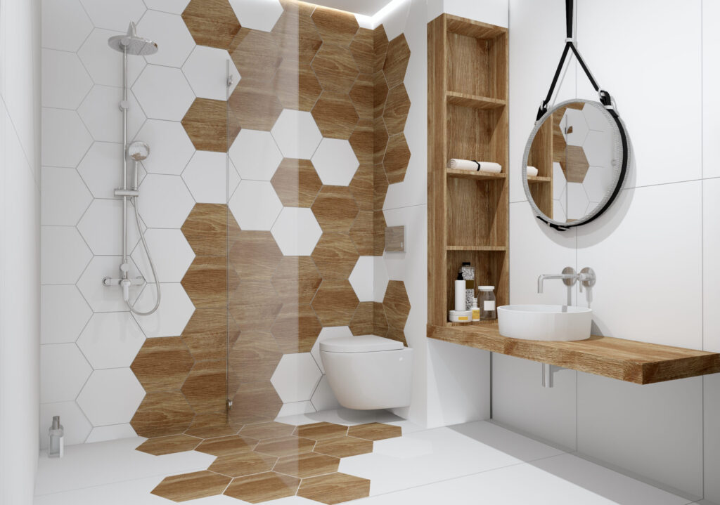 płytki heksagonalne drewnopodobne