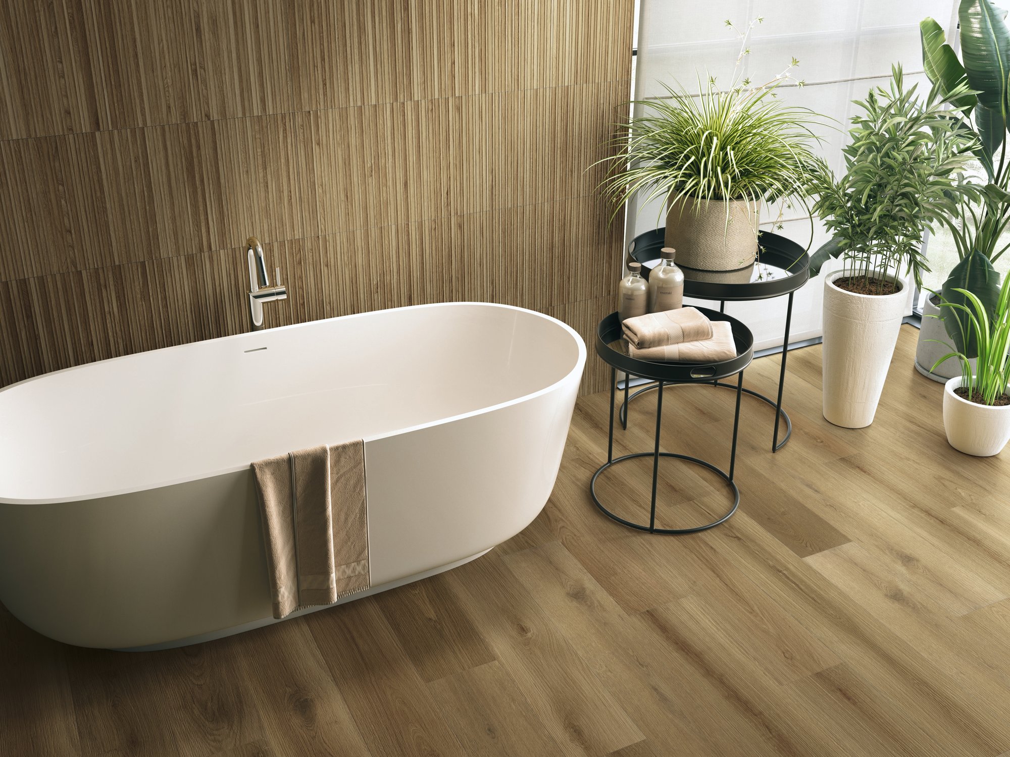 płytki drewnopodobne w łazience