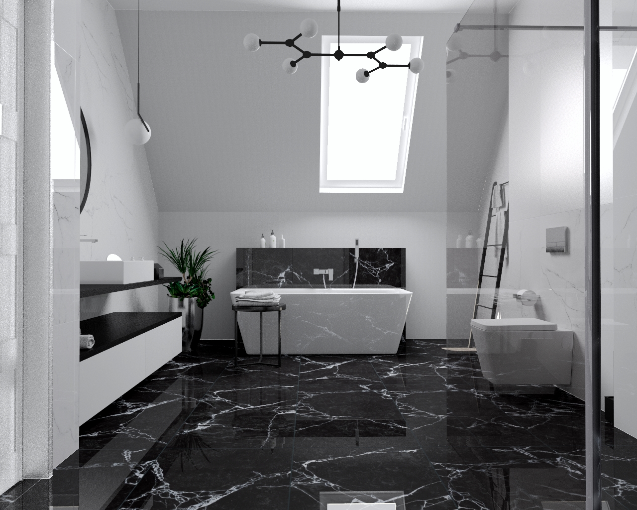 płytki czarny marmur