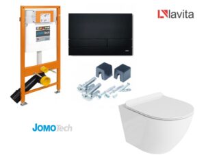 ZESTAW 5w1 Miska SOFI + Stelaż WC JOMO przycisk CZARNY