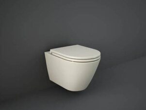 Miska wisząca wc beż mat RAK FEELING Rimless + deska wolnoopadająca