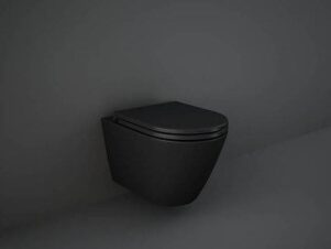 Miska wisząca wc czarna mat RAK FEELING Rimless + deska wolnoopadająca