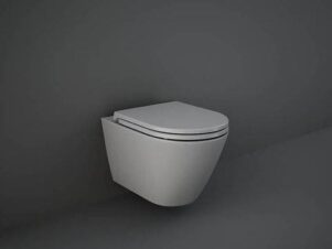 Miska wisząca wc szara mat RAK FEELING Rimless + deska wolnoopadająca