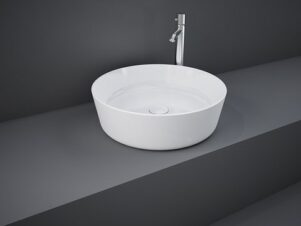 umywalka nablatowa alpejska biel połysk RAK- FEELING okrągła 42 cm