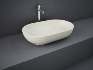 umywalka nablatowa beżowa RAK- FEELING owalna slim 55