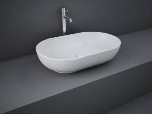 umywalka nablatowa biała RAK- FEELING owalna slim 55