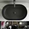 umywalka nablatowa czarna RAK- FEELING owalna slim 55