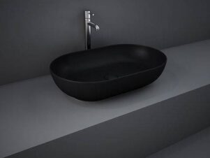 umywalka nablatowa czarna RAK- FEELING owalna slim 55