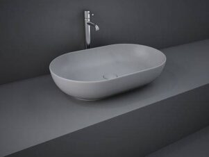 umywalka nablatowa szara RAK- FEELING owalna slim 55 cm