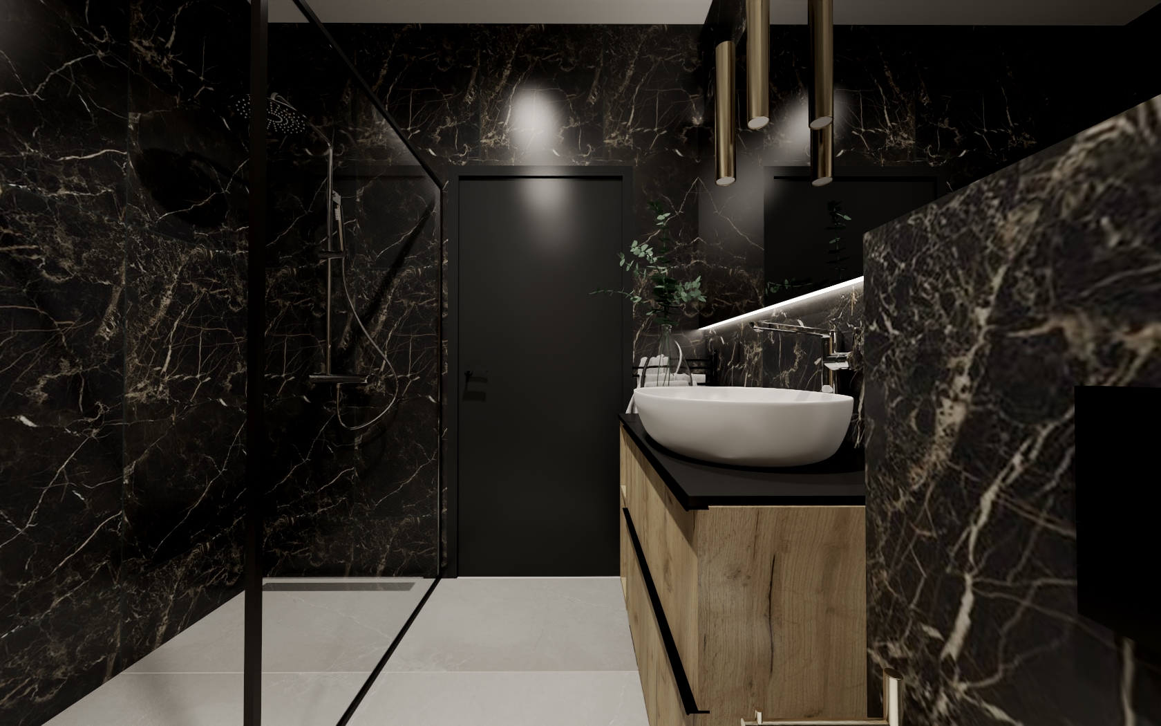 CZARNY MARMUR ZE ZLOTĄ ŻYŁKĄ