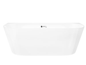 CORSAN wanna przyścienna MONO Z PÓŁKĄ 160 cm BIEL/CHROM