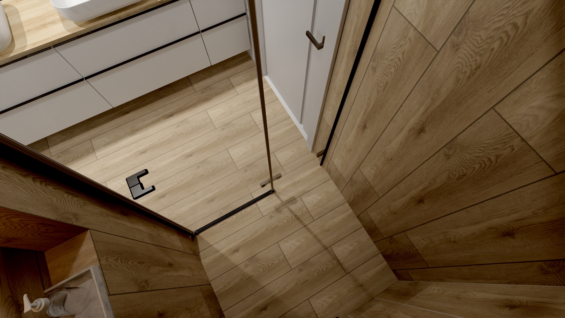 gres drewnopodobny w łazience