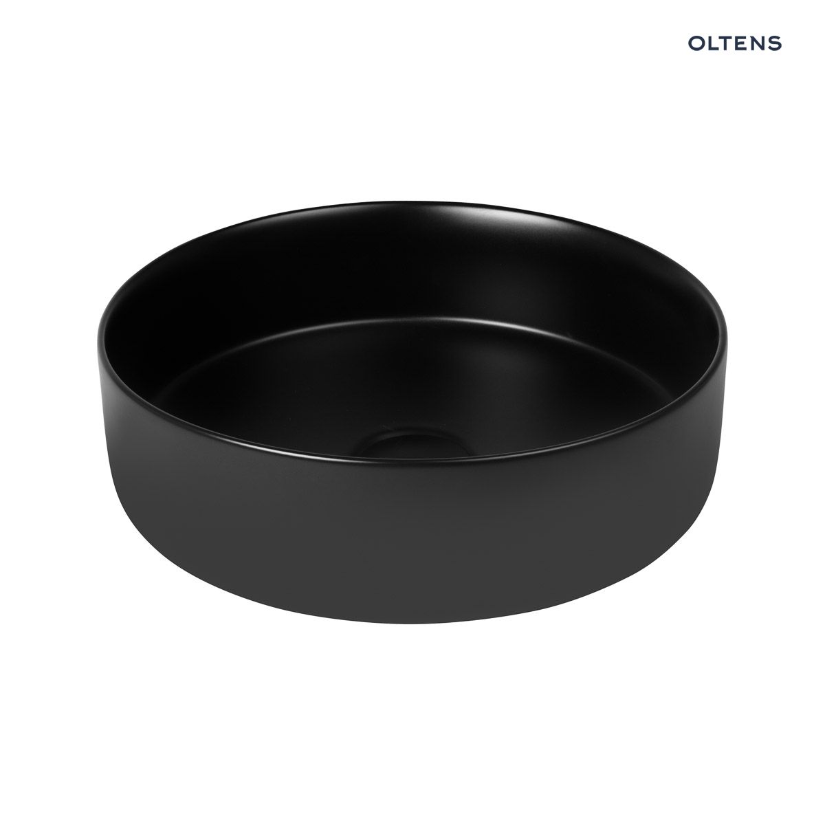 umywalka nablatowa czarna okrągła OLTENS LAGDE 35,5 cm