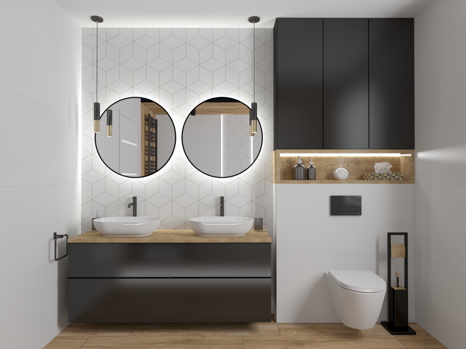 płytki białe romby