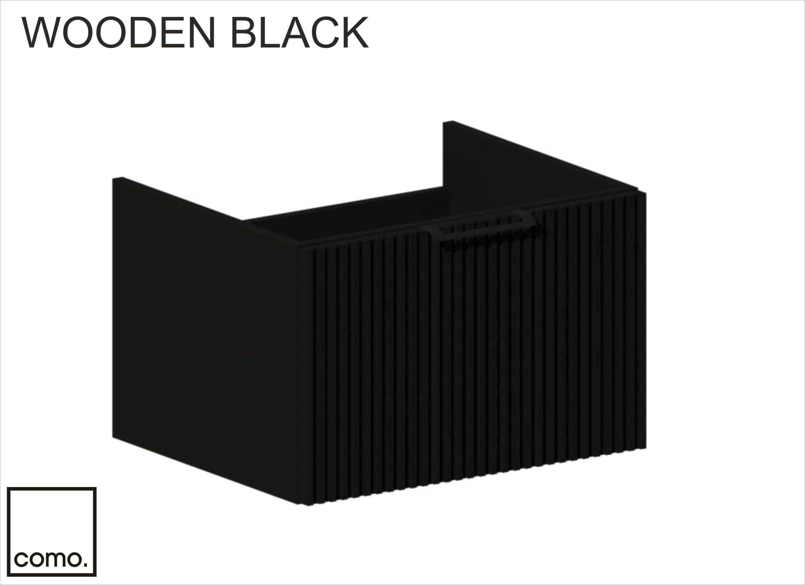 szafka wisząca WOODEN como BLACK MAT lamele 60x40x50 cm