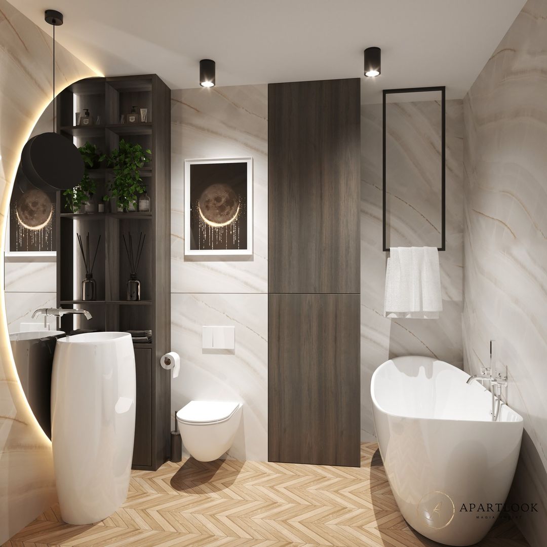 płytki w jodełkę łazienka