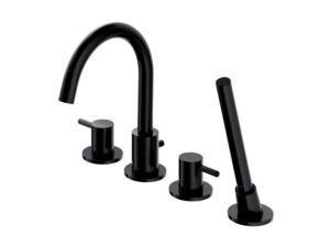 OMNIRES bateria wannowa 4-otworowa Y czarna satyna