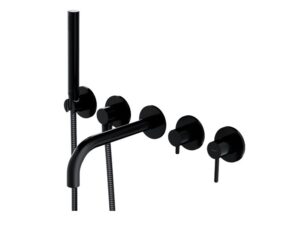 OMNIRES bateria wannowa 5-otworowa podtynkowa Y czarna satyna