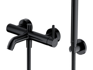 OMNIRES bateria wannowa z zestawem prysznicowym Y czarna satyna