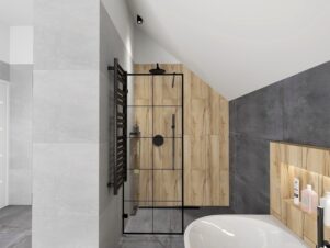 AVEXA BLACK 80x200 cm ścianka szyba prysznicowa