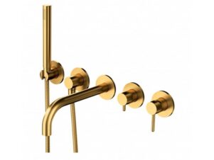 OMNIRES bateria wannowa 5-otworowa podtynkowa Y złota szczotkowana