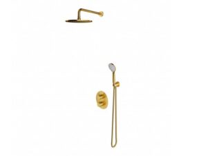 OMNIRES termostatyczny system prysznicowy podtynkowy Y złoty szczotkowany
