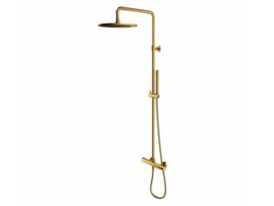 OMNIRES termostatyczny system prysznicowy natynkowy Y złoty szczotkowany