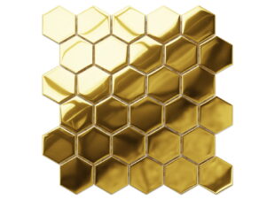 MOZAIKA SZKLANA ZŁOTA HEKSAGON 25,5X24,7