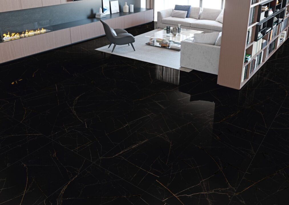 Czarne płytki podłogowe
