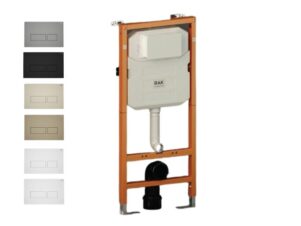 Komplet Stelaż podtynkowy do wc RAK ECOFIX 12 cm z przyciskiem kwadratowym