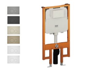 Komplet Stelaż podtynkowy do wc RAK ECOFIX 8 cm z przyciskiem okrągłym