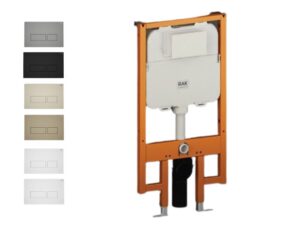 Komplet Stelaż podtynkowy do wc RAK ECOFIX 8 cm z przyciskiem kwadratowym