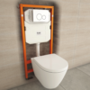 Komplet Stelaż podtynkowy do wc RAK ECOFIX 12 cm z przyciskiem kwadratowym