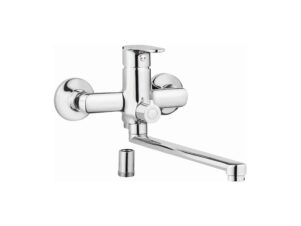 DEANTE bateria umywalkowo-wannowa ścienna z wydłużoną wylewką CHABER chrom