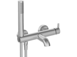 DEANTE bateria wannowa z zestawem prysznicowym SILIA stal szczotkowana