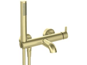 DEANTE bateria wannowa z zestawem prysznicowym SILIA złoty szczotkowany