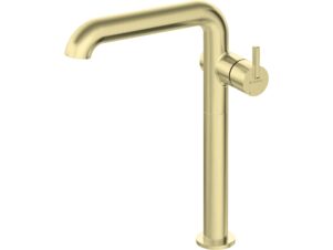 DEANTE bateria umywalkowa wysoka z prostokątną wylewką SILIA złoto szczotkowane