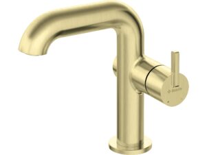 DEANTE bateria umywalkowa z prostokątną wylewką SILIA złoto szczotkowane