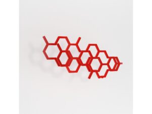 TERMA grzejnik dekoracyjny poziomy HEX 502x1126 czerwony
