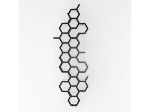 TERMA grzejnik dekoracyjny pionowy HEX 1700x573 czarny