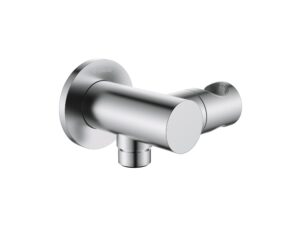 DEANTE przyłącze kątowe okrągłe z uchwytem na słuchawkę CASCADA stal szczotkowana