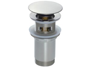 DEANTE korek do umywalki lub bidetu z tuleją - uniwersalny CLICK-CLACK stal szczotkowana