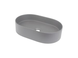 DEANTE umywalka granitowa owalna SILIA szary metalik